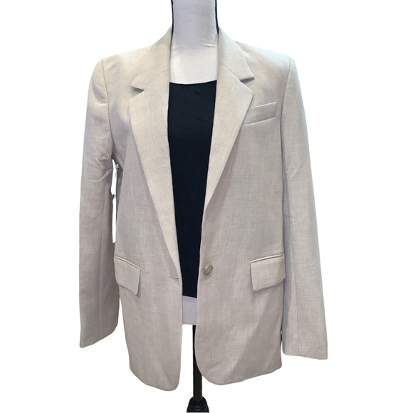 Wilfred Jackets & Blazers - Aritzia WILFRED Flores Oversized Relaxed Blazer Sz S Heather Oat Beige New $228
